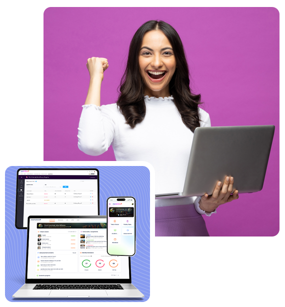 MAPMyClasses platform dashboard and interface illustration